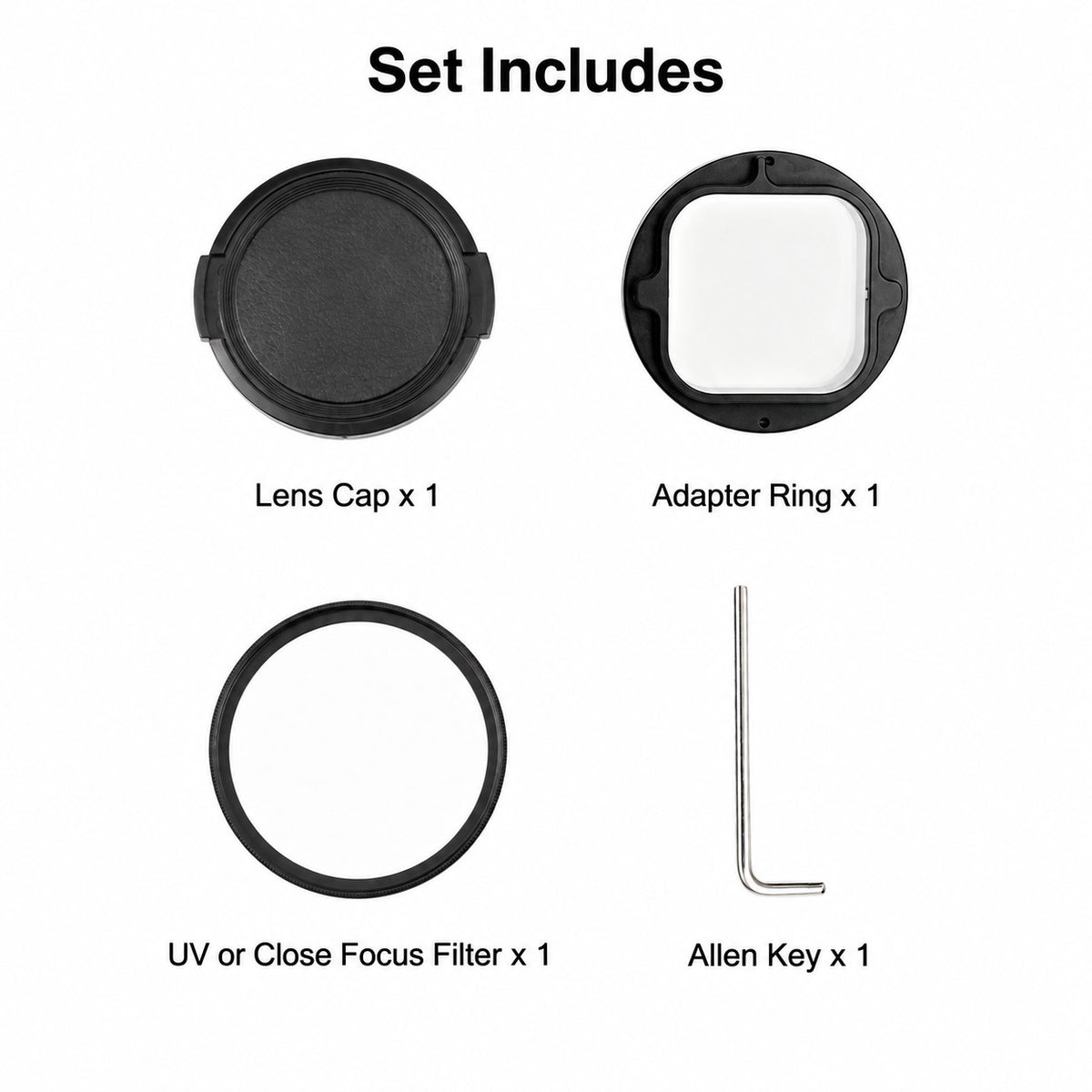 GoPro Mission 1 / 1 Pro Close Focus Lens + 58mm Filter Adapter