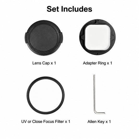 GoPro Mission 1 / 1 Pro Close Focus Lens + 58mm Filter Adapter